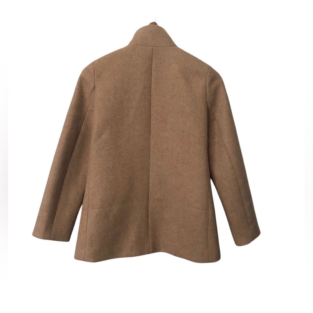J. Crew Wool Blend Acorn Camel Heather City Coat Women's Petite - Picture 2 of 9